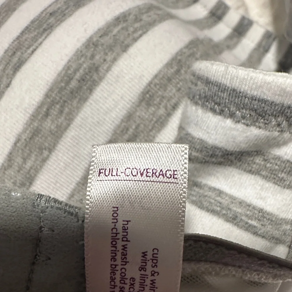 Cacique Gray and White Striped‎ Bra
